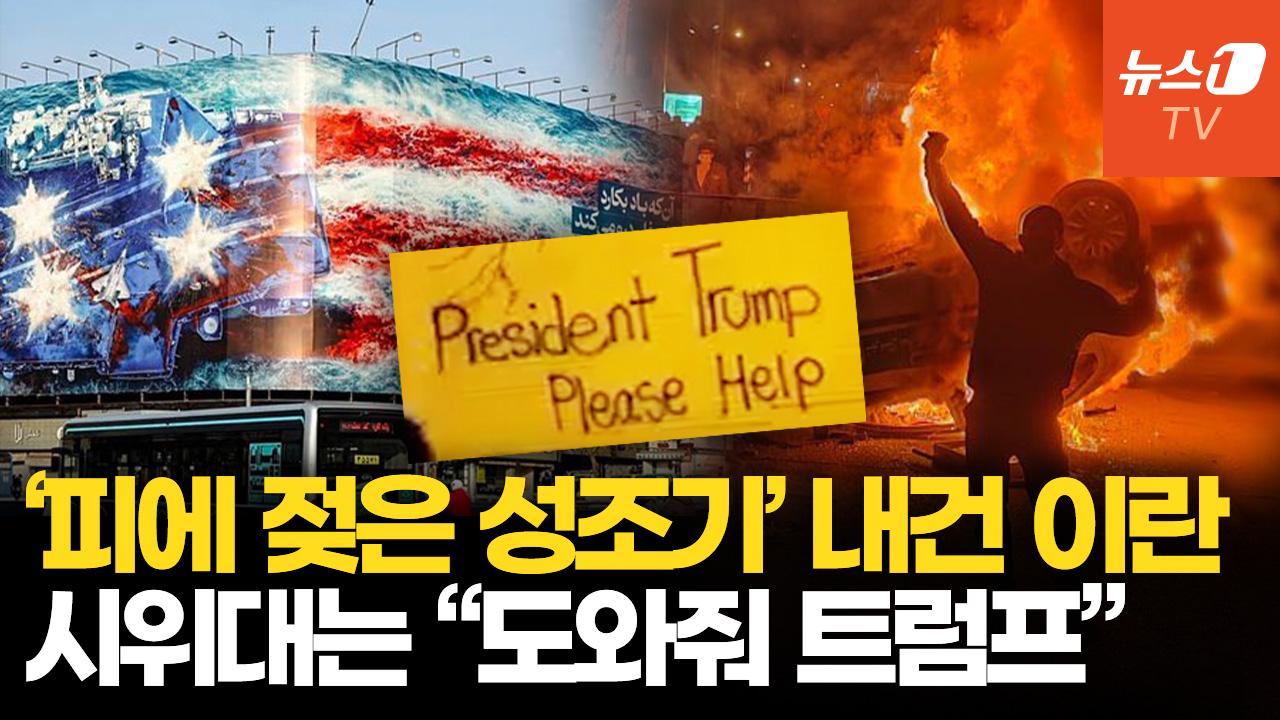 美항모 집결에 '피에 젖은 성조기' 내건 이란…시위대는 “트럼프 제발 도와줘”