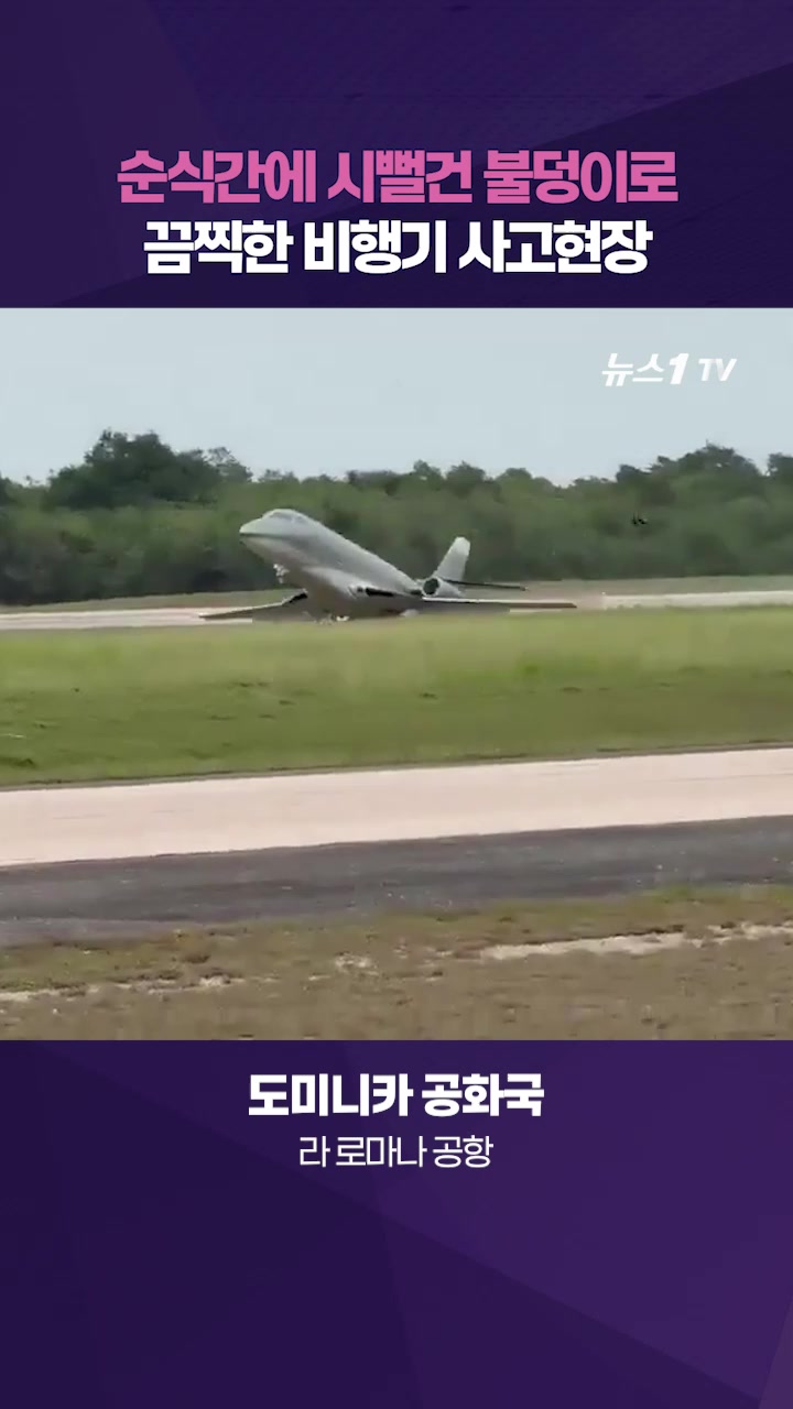 비상 착륙하다 '쾅' 폭발…도미니카 공항서 비행기 사고