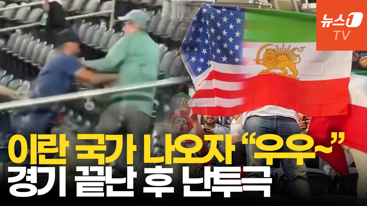 월드컵 관중석에서 응원 대신 몸싸움…둘로 갈라진 이란 응원단