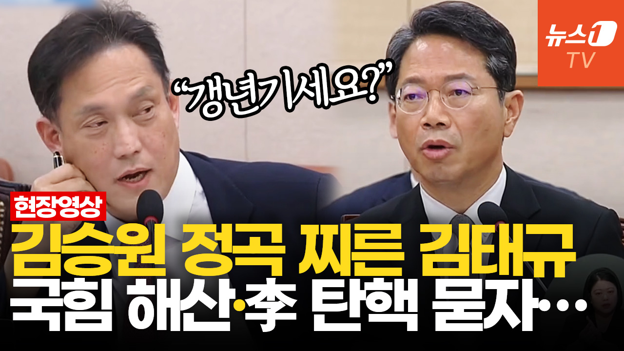 "국힘 해산 검토? 李 대통령 탄핵은요?"…김태규 송곳 질문에 김승원 답변